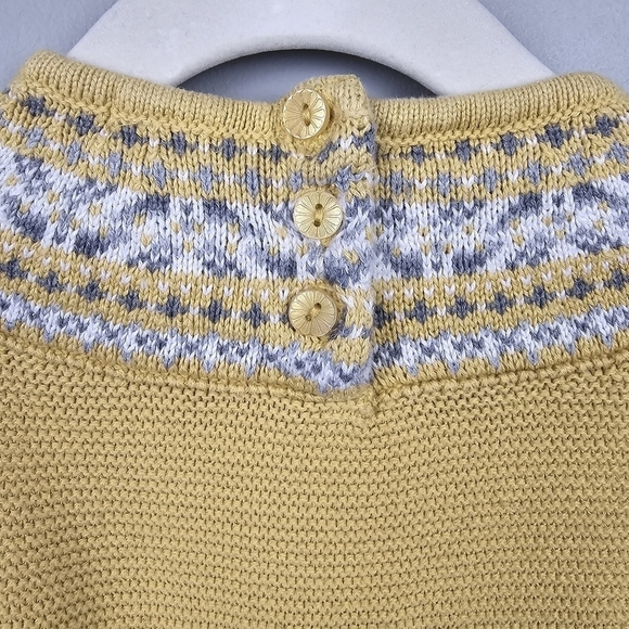 CYNTHIA ROWLEY Knit Sweater Dress And Beret Hat Yellow/Gray Baby Girl's 6-9 M - Picture 9 of 14